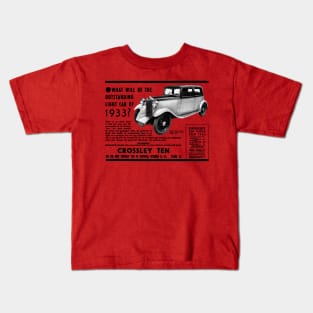 CROSSLEY TEN - 1933 advert Kids T-Shirt